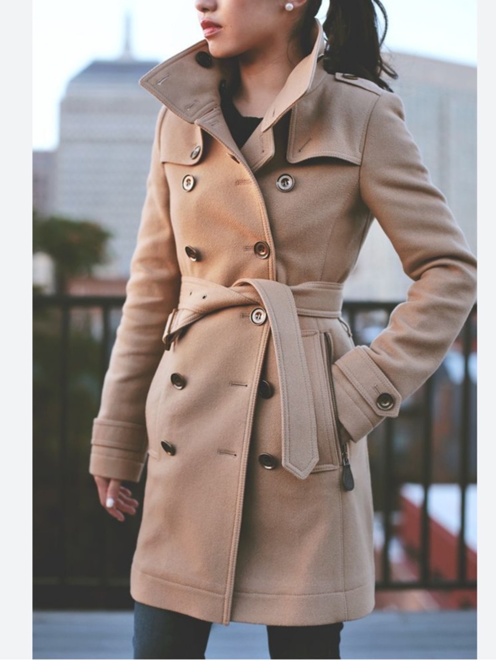 BURBERRY | Camel Wool Daylesmoore Heritage Military Trench Coat Belted US 6 - Picture 15 of 15